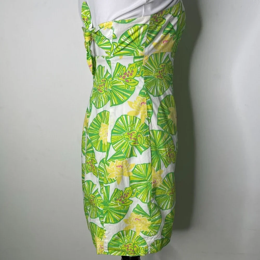 Lilly Pulitzer Franco Strapless Dress Hip Hop Hooray Frog Lily Pad Green Sz 0 - Picture 7 of 12
